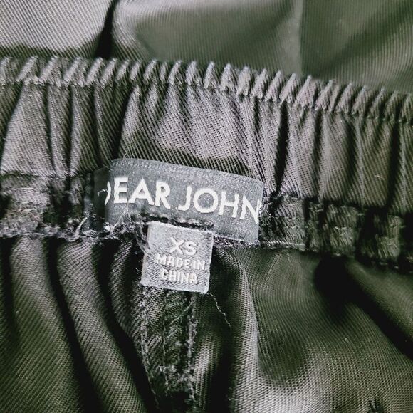 Dear John Cargo Jogger Pant XS Black Chambray Pockets Casual Lightweight Pull-On - Picture 7 of 12